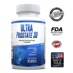 Ultra Prostate 30 – Comprehensive All Natural Prostate Support Formula for Men – Saw Palmetto, Pygeum, Plant Sterol Complex & 27 More – 1 Month-0