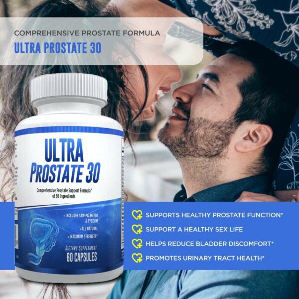Ultra Prostate 30 – Comprehensive All Natural Prostate Support Formula for Men – Saw Palmetto, Pygeum, Plant Sterol Complex & 27 More – 1 Month-3148