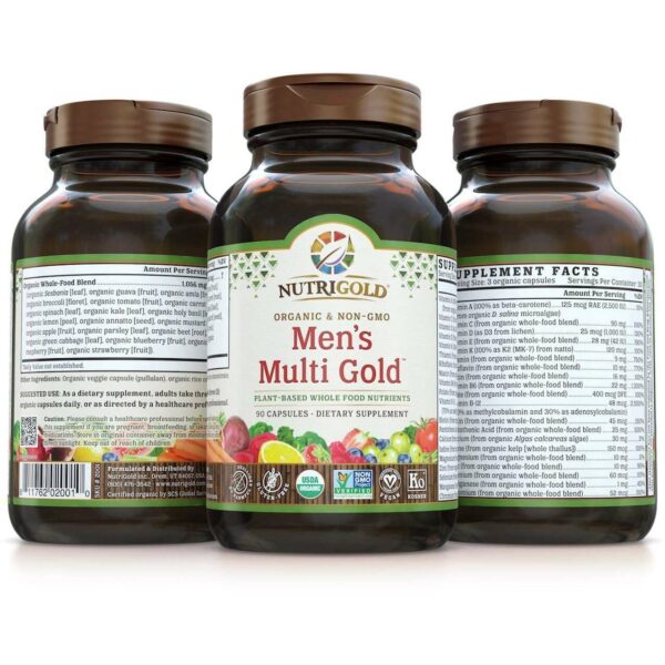 Nutrigold Mens Organic Multi Gold - 90 Veggie Caps-3180