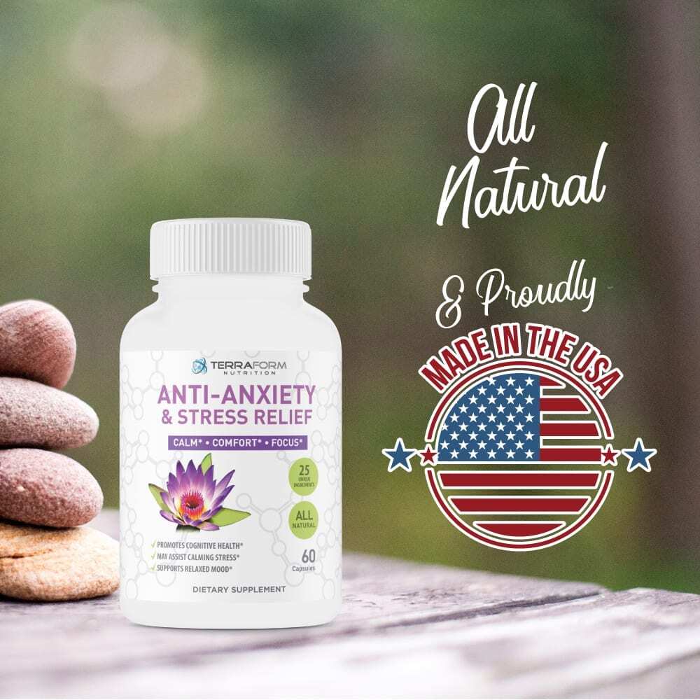 Premium Anxiety and Stress Relief Supplement 60 Capsules TerraForm
