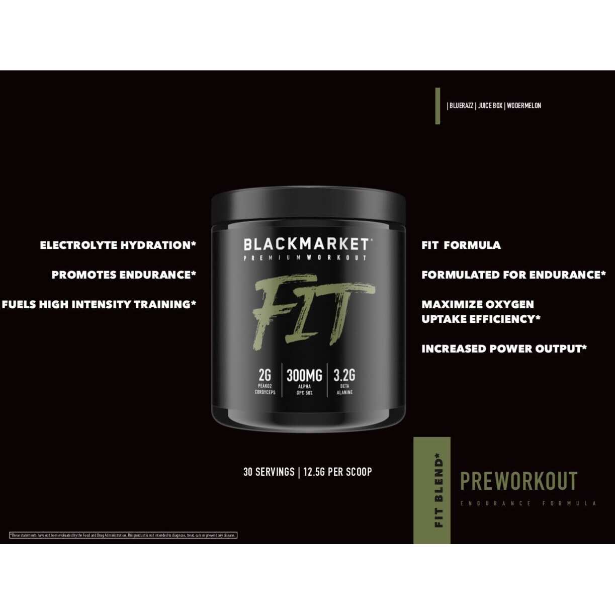 Fit Pre Workout Juice Box 30 Servings By Blackmarket Labs