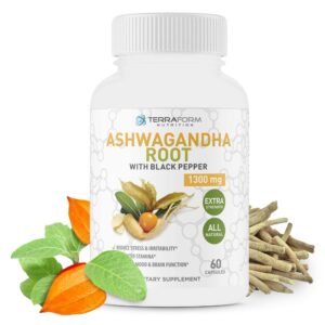 Pure Ashwagandha Root with Black Pepper – 1300mg – 1 Month Supply-0