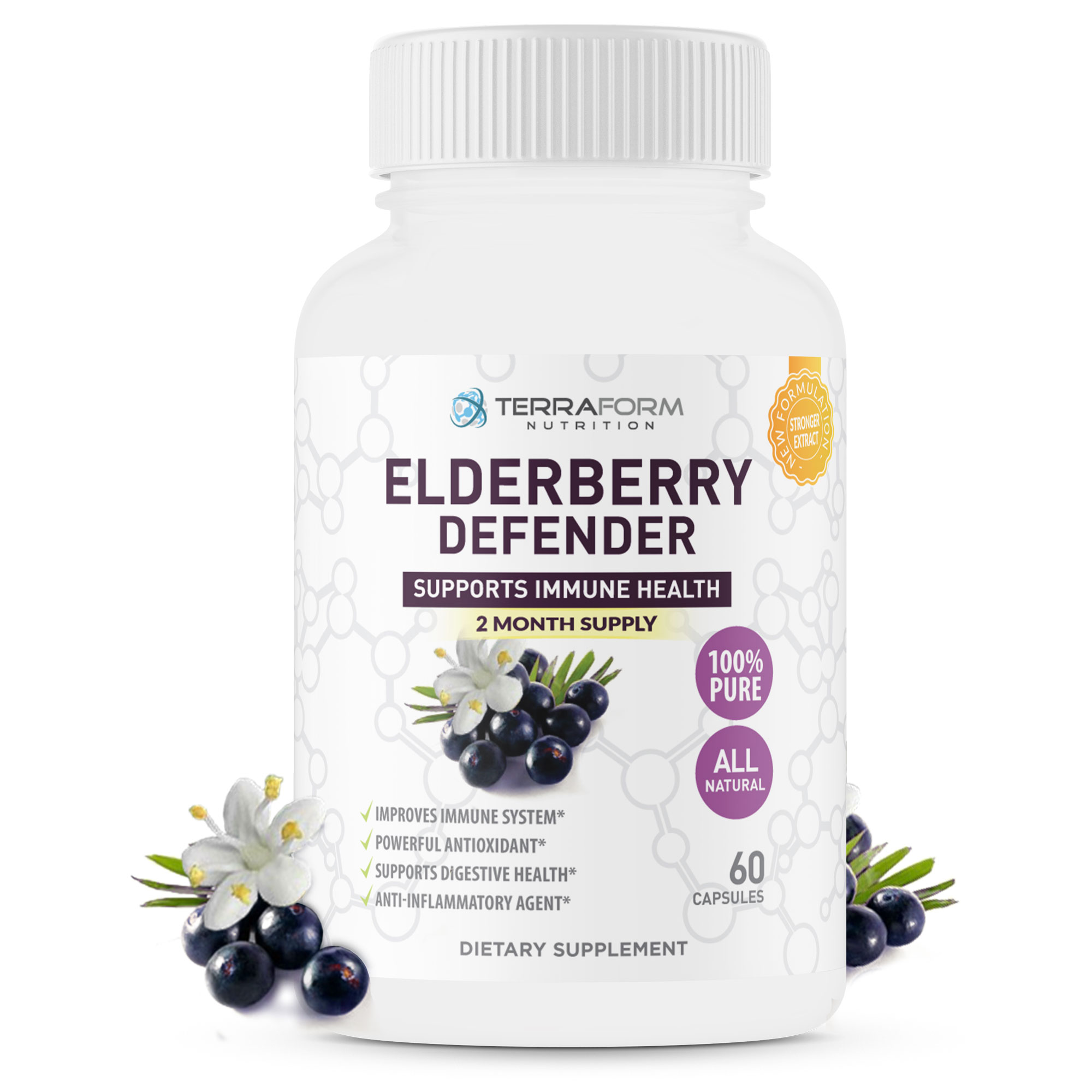Natural Black Elderberry Daily Immune Support Supplement Max