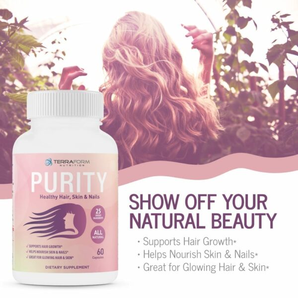 Purity - Hair Skin & Nail Vitamins – Supports Hair Growth for Women, Nourishes Skin & Nails-3749