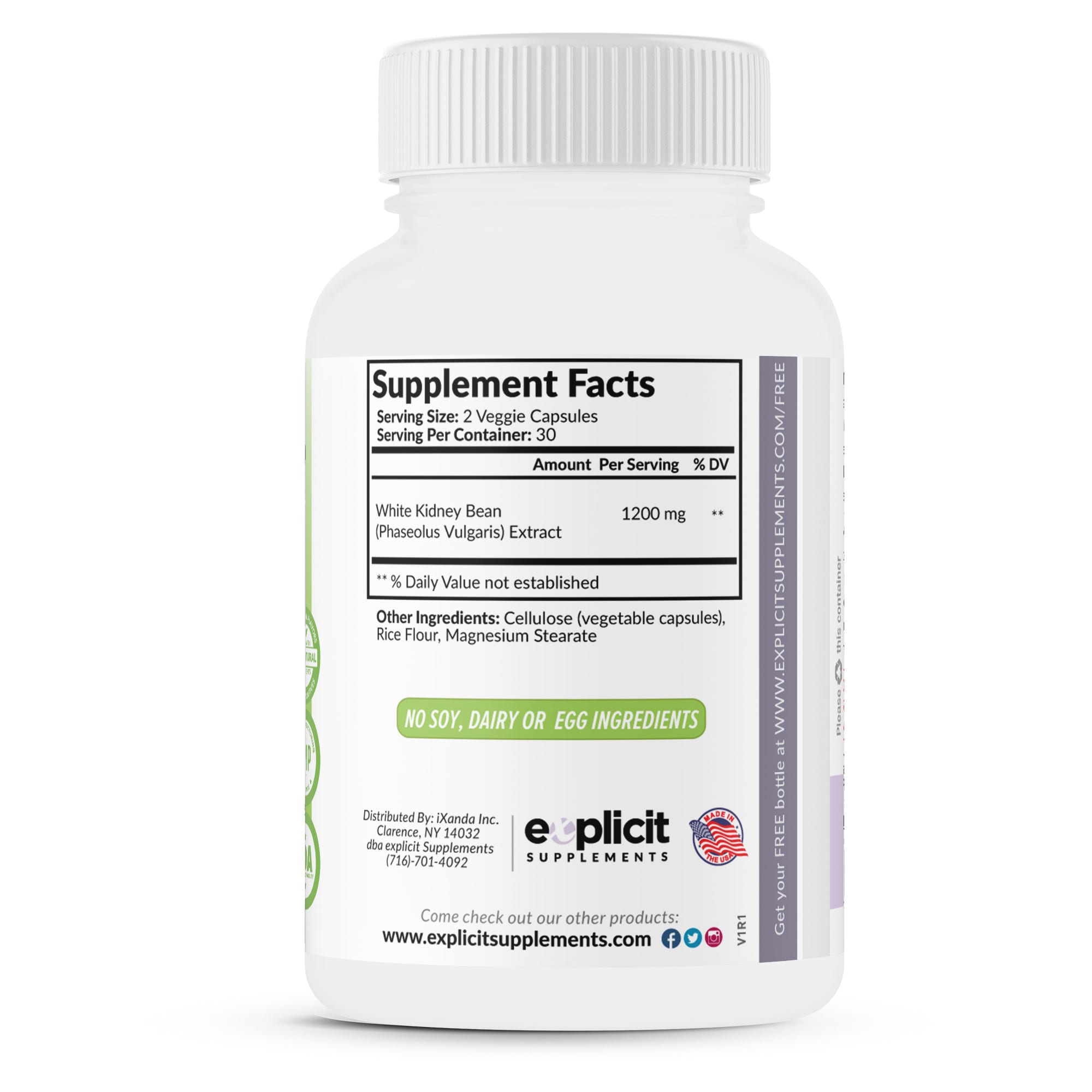 All Natural White Kidney Bean Extract 60 Capsules