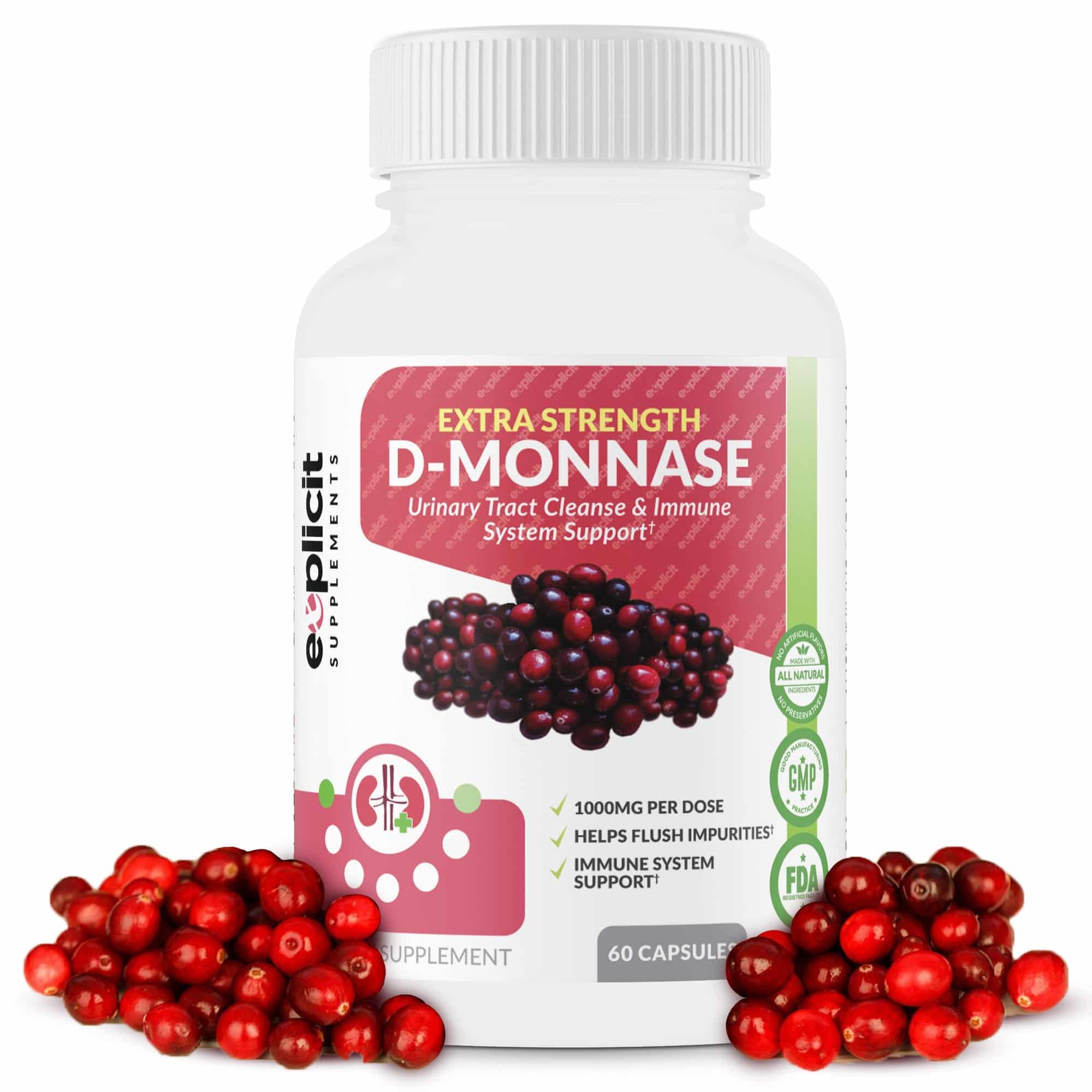 DMannose Capsules Urinary Tract Cleanse & UTI Support 60 Capsules