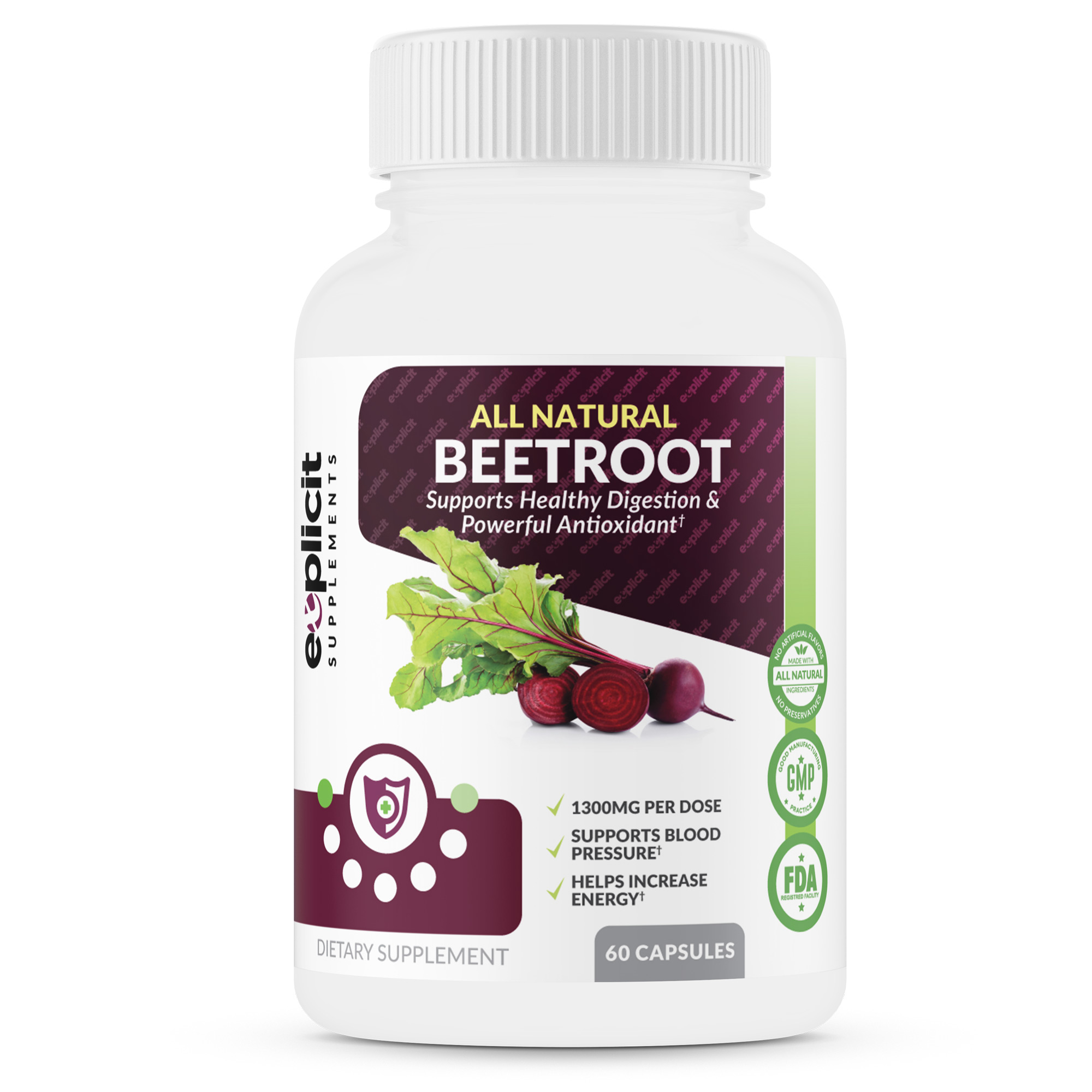 All Natural Beetroot Pills 60 Count