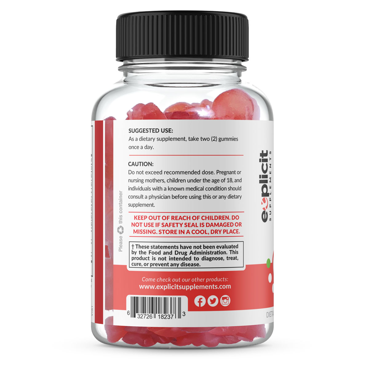 Pure Apple Cider Vinegar Gummies 1 Month Supply