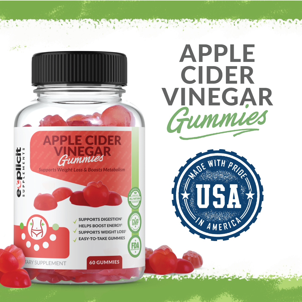 Pure Apple Cider Vinegar Gummies - 1 Month Supply - eXplicitSupplements.com