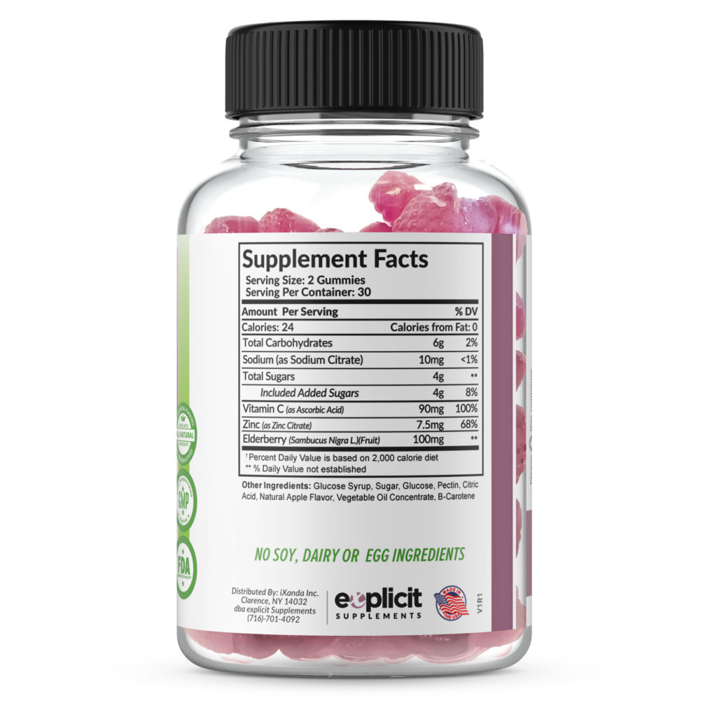 All Natural Elderberry Gummies with Vitamin C & Zinc Extra Strength