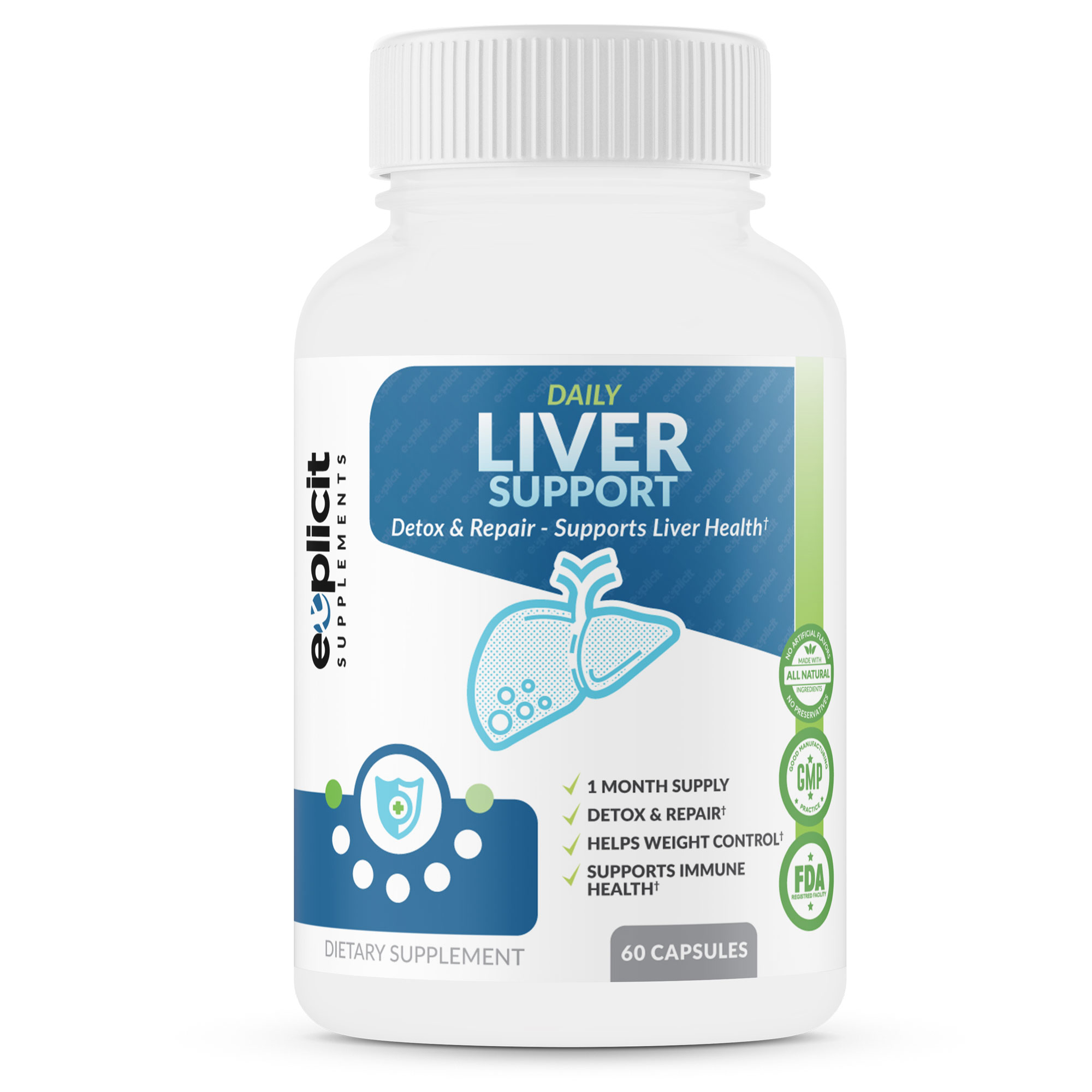 Natural Liver Health Supplement - Supports Liver Cleanse & Detox - 60 ...
