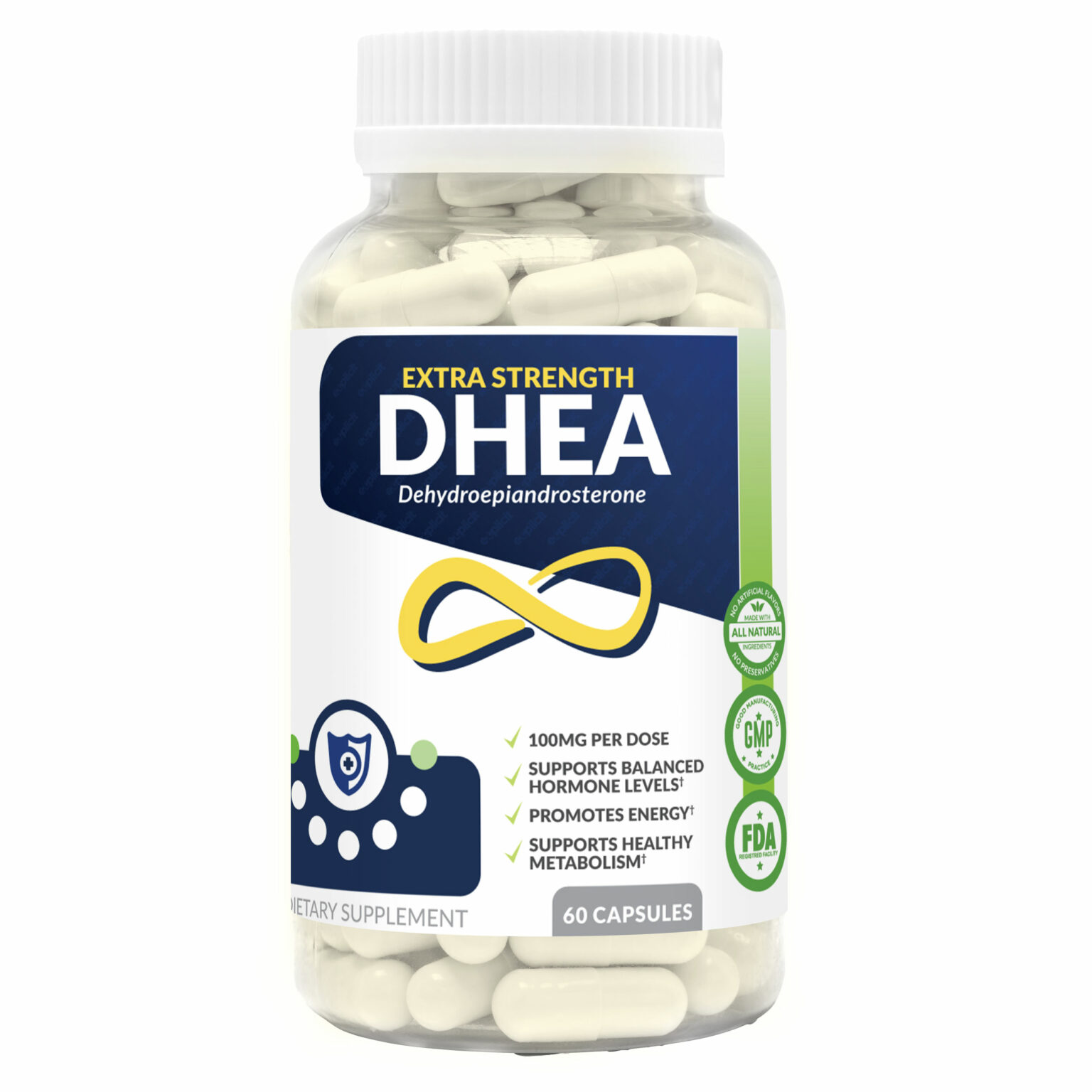 DHEA 100mg Promotes Hormone Balance 60 Capsules