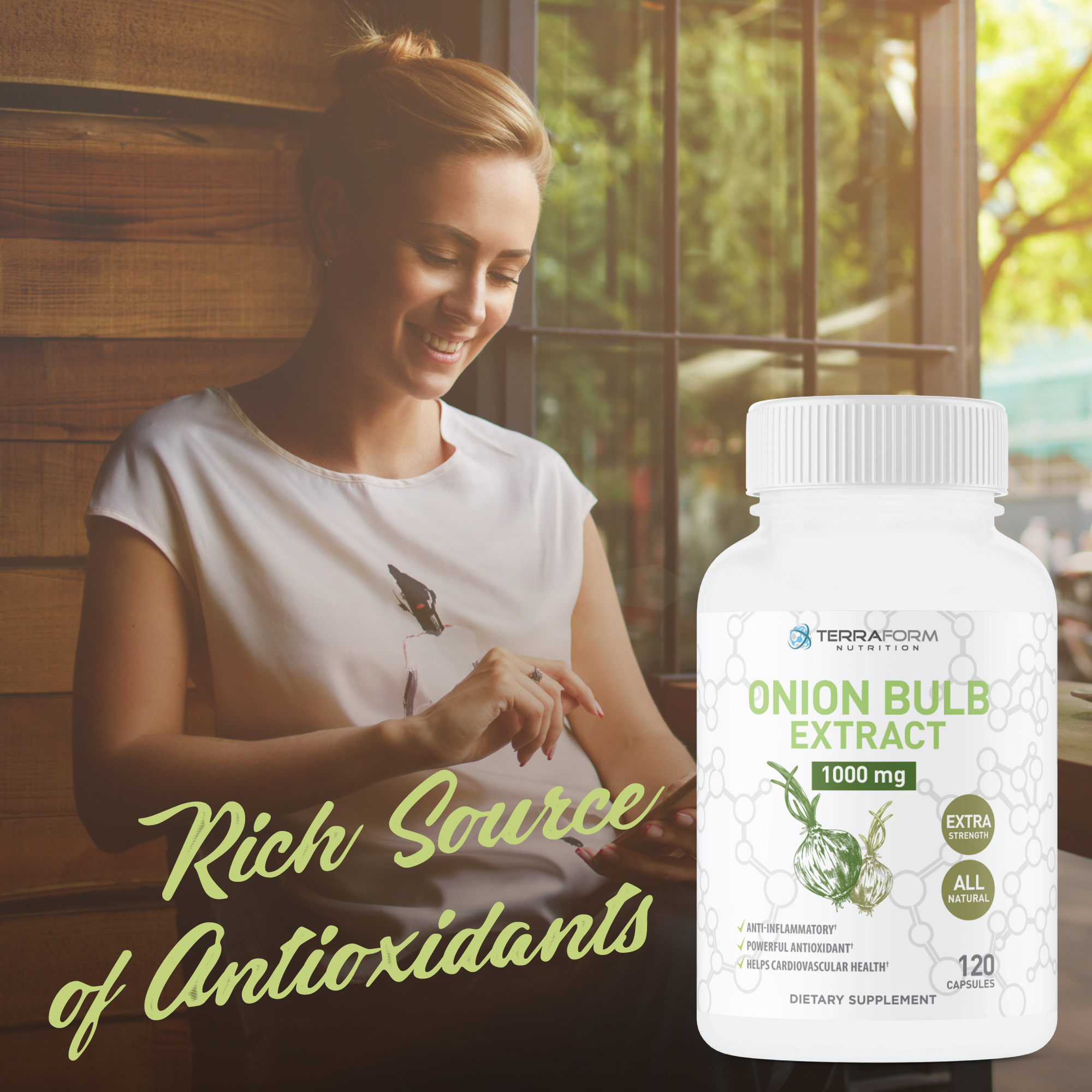 All Natural Onion Powder Supplement 1000mg Dried Onion Bulb (Allium Cepa) Herbal Supplement